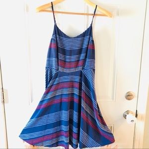 Old Navy Blue Striped Skater Mini Dress